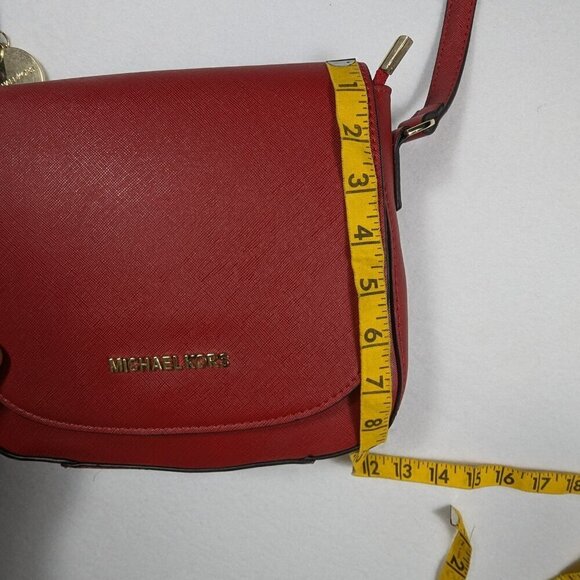 Michael Kors Hamilton Saffiano Leather Large Messenger Bag Azalea Orange - Picture 15 of 16